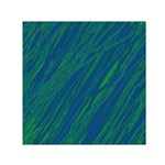 Green pattern Small Satin Scarf (Square) Front