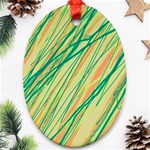 Green and orange pattern Ornament (Oval)  Front