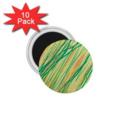 Green And Orange Pattern 1 75  Magnets (10 Pack) 