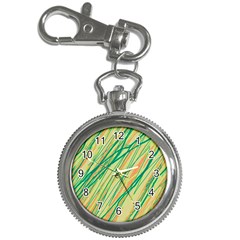 Green And Orange Pattern Key Chain Watches by Valentinaart