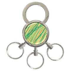 Green And Orange Pattern 3-ring Key Chains