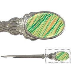 Green And Orange Pattern Letter Openers by Valentinaart