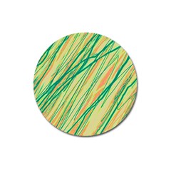 Green And Orange Pattern Magnet 3  (round)