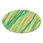 Green and orange pattern Oval Magnet Front