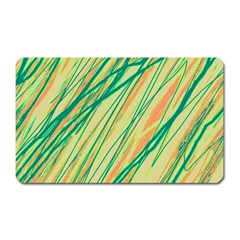 Green And Orange Pattern Magnet (rectangular) by Valentinaart