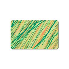 Green And Orange Pattern Magnet (name Card) by Valentinaart