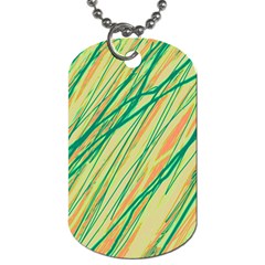 Green And Orange Pattern Dog Tag (two Sides)