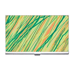 Green And Orange Pattern Business Card Holders