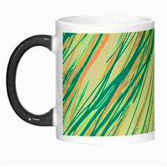 Green And Orange Pattern Morph Mugs by Valentinaart