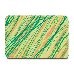 Green And Orange Pattern Plate Mats by Valentinaart