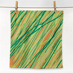 Green And Orange Pattern Face Towel