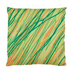 Green And Orange Pattern Standard Cushion Case (two Sides)