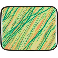 Green And Orange Pattern Double Sided Fleece Blanket (mini)  by Valentinaart