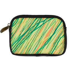 Green And Orange Pattern Digital Camera Cases by Valentinaart