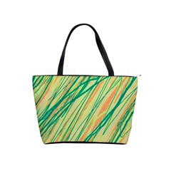 Green And Orange Pattern Shoulder Handbags