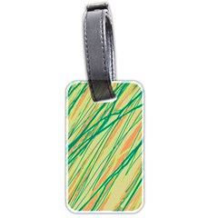 Green And Orange Pattern Luggage Tags (two Sides) by Valentinaart