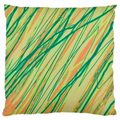 Green And Orange Pattern Large Cushion Case (two Sides)