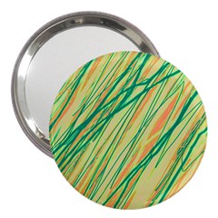 Green And Orange Pattern 3  Handbag Mirrors