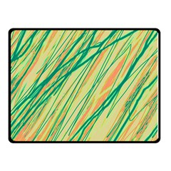 Green And Orange Pattern Double Sided Fleece Blanket (small) 