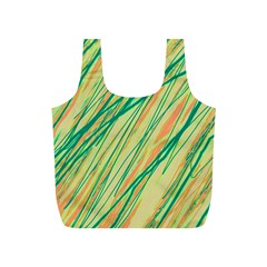 Green And Orange Pattern Full Print Recycle Bags (s) 