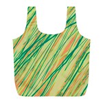 Green and orange pattern Full Print Recycle Bags (L)  Back