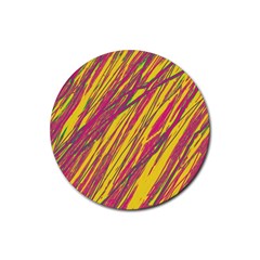 Orange pattern Rubber Coaster (Round) 