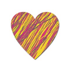 Orange pattern Heart Magnet