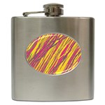 Orange pattern Hip Flask (6 oz) Front