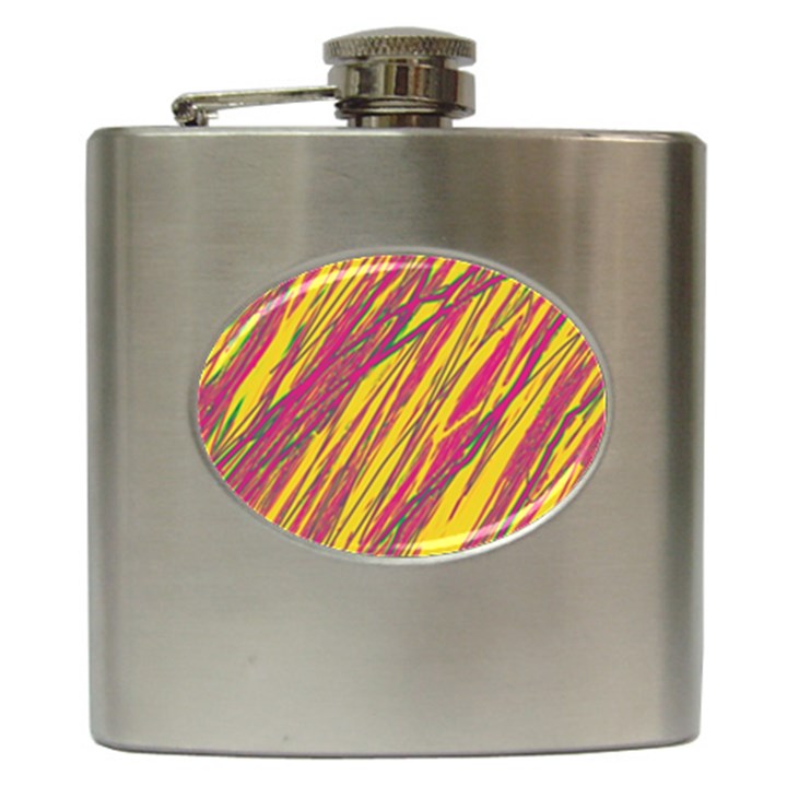 Orange pattern Hip Flask (6 oz)