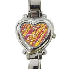 Orange pattern Heart Italian Charm Watch