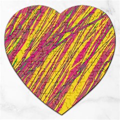 Orange Pattern Jigsaw Puzzle (heart)