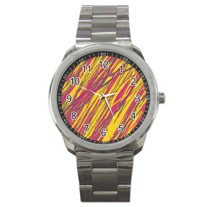 Orange pattern Sport Metal Watch