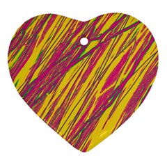 Orange pattern Heart Ornament (2 Sides)