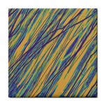 Blue and yellow Van Gogh pattern Tile Coasters Front