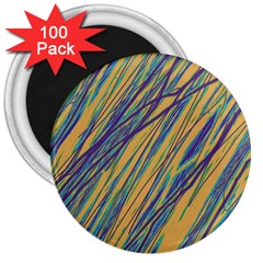 Blue And Yellow Van Gogh Pattern 3  Magnets (100 Pack)