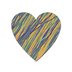 Blue And Yellow Van Gogh Pattern Heart Magnet