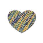 Blue and yellow Van Gogh pattern Rubber Coaster (Heart)  Front