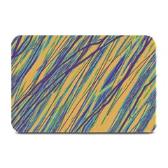 Blue And Yellow Van Gogh Pattern Plate Mats by Valentinaart