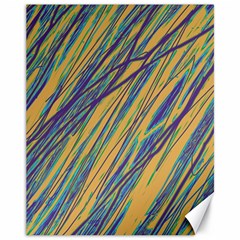 Blue And Yellow Van Gogh Pattern Canvas 11  X 14  