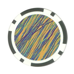 Blue And Yellow Van Gogh Pattern Poker Chip Card Guards by Valentinaart