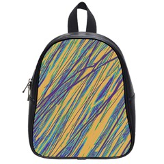 Blue And Yellow Van Gogh Pattern School Bags (small) 