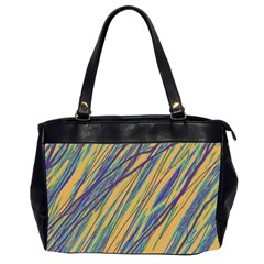 Blue And Yellow Van Gogh Pattern Office Handbags (2 Sides) 