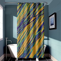 Blue And Yellow Van Gogh Pattern Shower Curtain 36  X 72  (stall)  by Valentinaart