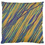 Blue and yellow Van Gogh pattern Large Cushion Case (Two Sides) Front