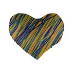 Blue and yellow Van Gogh pattern Standard 16  Premium Heart Shape Cushions Front