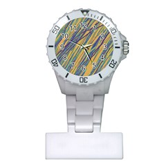 Blue And Yellow Van Gogh Pattern Plastic Nurses Watch