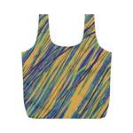 Blue and yellow Van Gogh pattern Full Print Recycle Bags (M)  Front