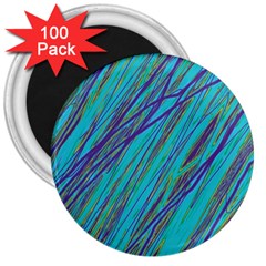 Blue Pattern 3  Magnets (100 Pack) by Valentinaart