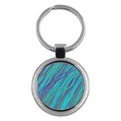 Blue Pattern Key Chains (round)  by Valentinaart