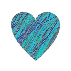 Blue Pattern Heart Magnet